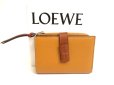 Photo1: LOEWE Light Camel Pecan Color Leather Bifold Wallet Compact Wallet #a931 (1)
