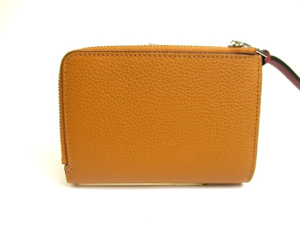 Photo2: LOEWE Light Camel Pecan Color Leather Bifold Wallet Compact Wallet #a931