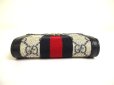 Photo6: GUCCI GG Navy Blue Leather Beige Ophidia GG Canvas Bifold Wallet #a933 (6)
