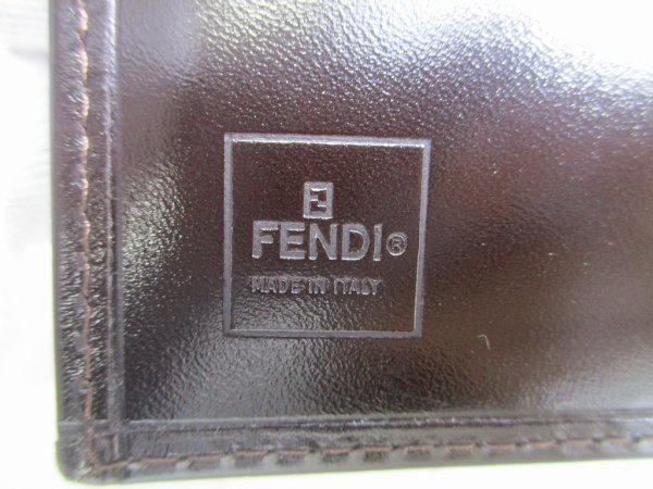 Photo10: FENDI Zucca Khaki Canvas Brown Leather Bifold Wallet Compact Wallet #a934