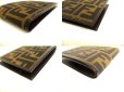 Photo7: FENDI Zucca Khaki Canvas Brown Leather Bifold Wallet Compact Wallet #a934 (7)