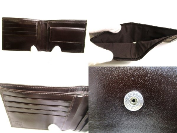 Photo8: FENDI Zucca Khaki Canvas Brown Leather Bifold Wallet Compact Wallet #a935