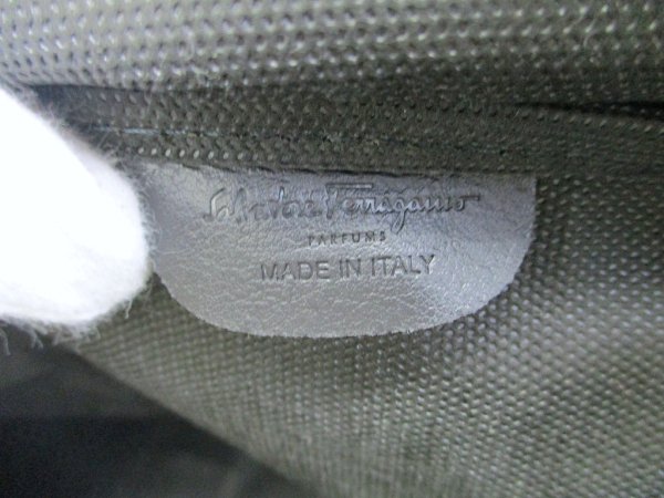 Photo10: Salvatore Ferragamo Logo Plate Beige Canvas Boston bag Travel bag #a937