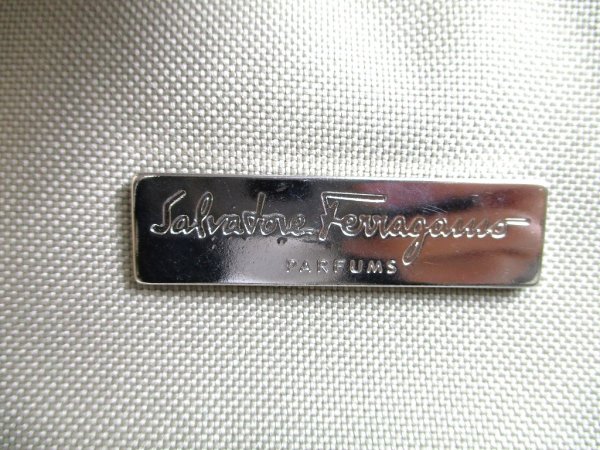 Photo11: Salvatore Ferragamo Logo Plate Beige Canvas Boston bag Travel bag #a937