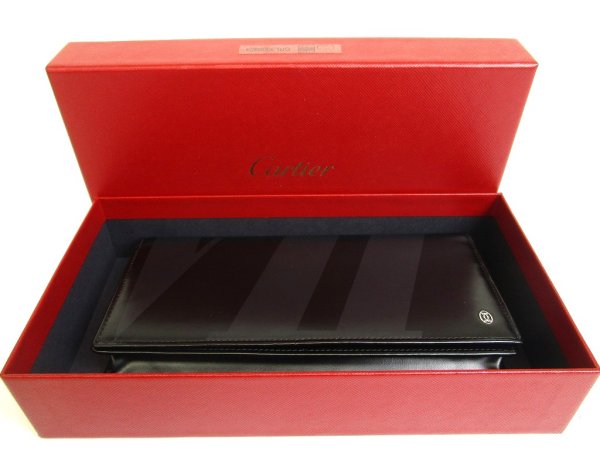 Photo12: Cartier Pasha de Cartier Black Leather Bifold Long Flap Wallet Purse #a941