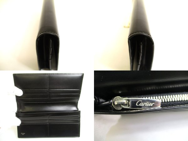 Photo8: Cartier Pasha de Cartier Black Leather Bifold Long Flap Wallet Purse #a941