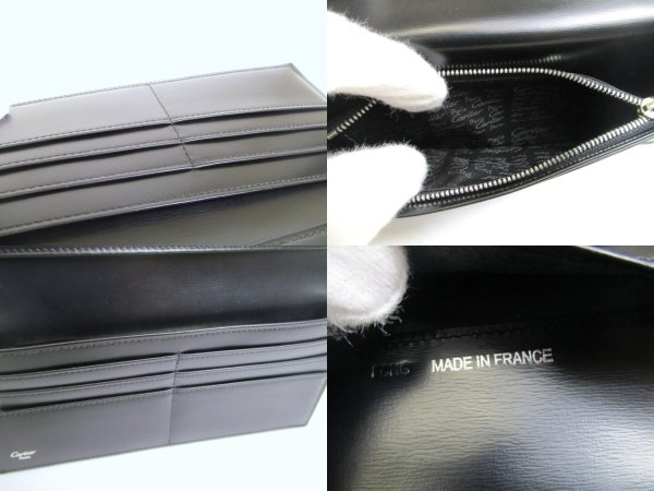 Photo9: Cartier Pasha de Cartier Black Leather Bifold Long Flap Wallet Purse #a941