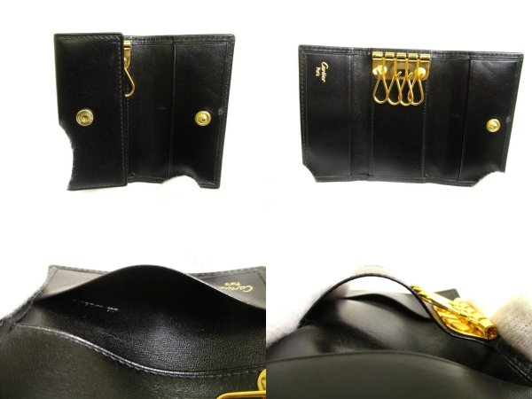 Photo8: Cartier Pasha de Cartier Black Leather 4 Pics Key Chain #a943