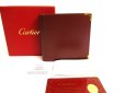Photo1: Cartier Must de Cartier Bordeaux Leather Bifold Wallet Purse #a944 (1)