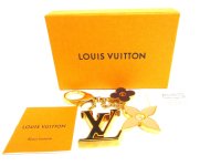 LOUIS VUITTON Gold Bag Charm Key Holder Sac Fleures du #a945