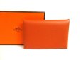 Photo1: HERMES Veau Epson Veau Epson Leather Card Case Card Holder Calvi #a947 (1)