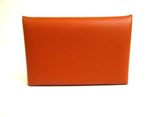 Photo2: HERMES Veau Epson Veau Epson Leather Card Case Card Holder Calvi #a947