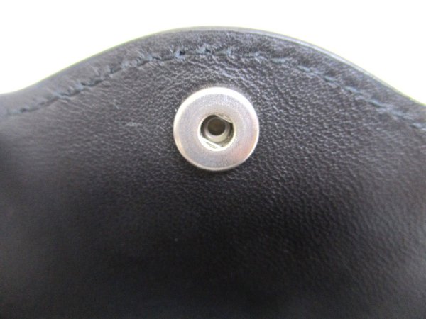 Photo11: BOTTEGA VENETA Black Leather Silver H/W 6 Pics Key Chain #a949