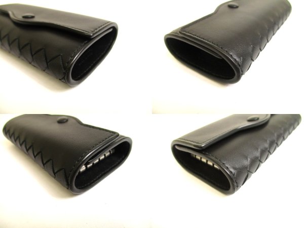 Photo7: BOTTEGA VENETA Black Leather Silver H/W 6 Pics Key Chain #a949