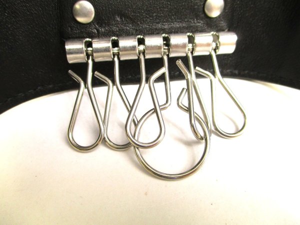 Photo9: BOTTEGA VENETA Black Leather Silver H/W 6 Pics Key Chain #a949