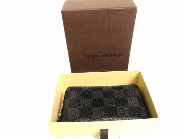 Photo12: LOUIS VUITTON Damier Graphite Leather Zippey Coin Purse #a951