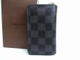 Photo2: LOUIS VUITTON Damier Graphite Leather Zippey Coin Purse #a951 (2)