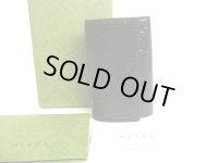 GUCCI GG embossed Black Leather 6 Pics Key Chain #a952