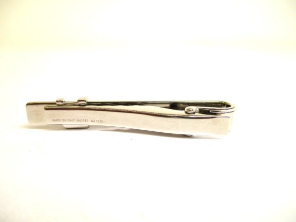 Photo2: LOUIS VUITTON Silver Steel LV Motif Necktie Pin Tie Clip #a955