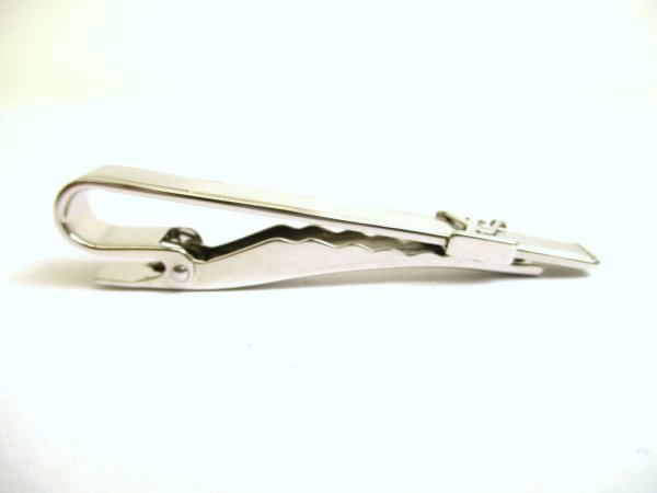 Photo5: LOUIS VUITTON Silver Steel LV Motif Necktie Pin Tie Clip #a955