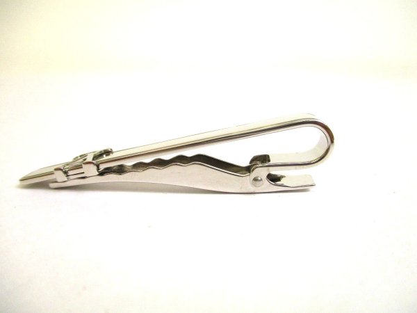 Photo6: LOUIS VUITTON Silver Steel LV Motif Necktie Pin Tie Clip #a955
