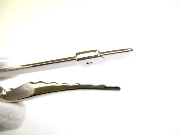 Photo7: LOUIS VUITTON Silver Steel LV Motif Necktie Pin Tie Clip #a955