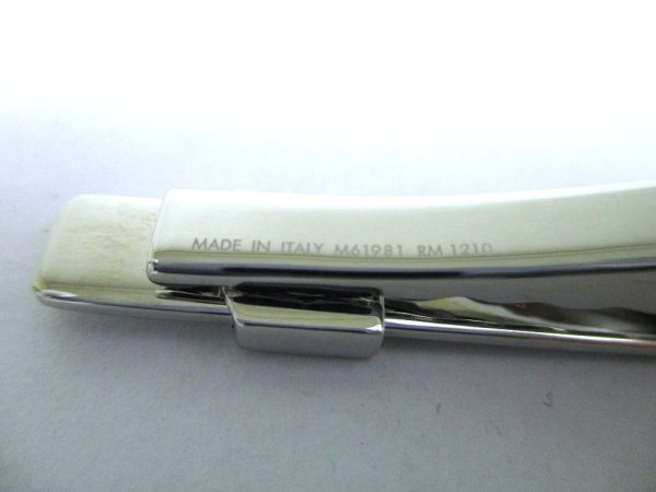 Photo9: LOUIS VUITTON Silver Steel LV Motif Necktie Pin Tie Clip #a955