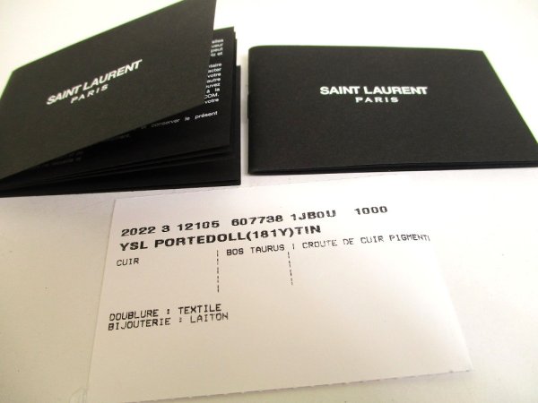 Photo12: Saint Laurent YSL Black Leather Gold H/W Bifold Bill Wallet #a956