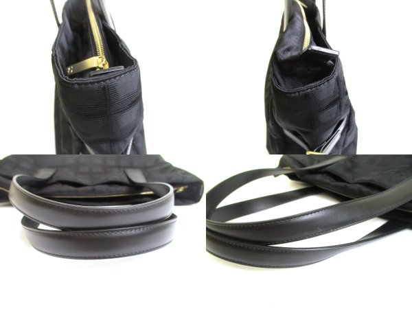 Photo7: CHANEL New Travel Black Nylon Leather Tote Bag Hand Bag Shoppers Bag #a958