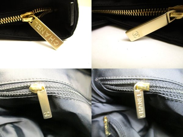Photo9: CHANEL New Travel Black Nylon Leather Tote Bag Hand Bag Shoppers Bag #a958
