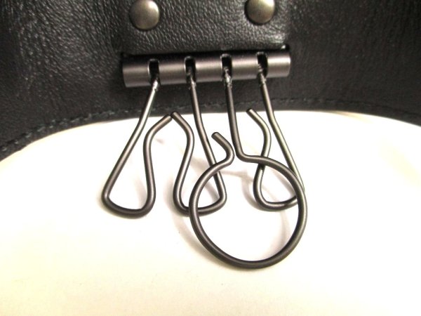 Photo9: BOTTEGA VENETA Black Leather Silver H/W 4 Pics Key Chain #a960
