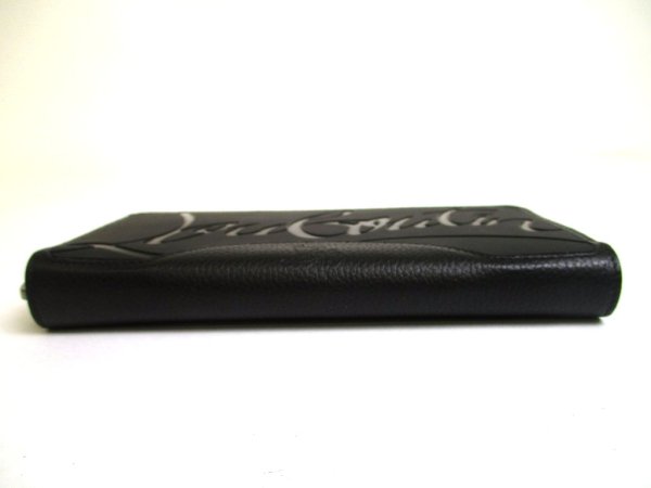 Photo5: Christian Louboutin Panettone Black Leather Round Zip Wallet #a962