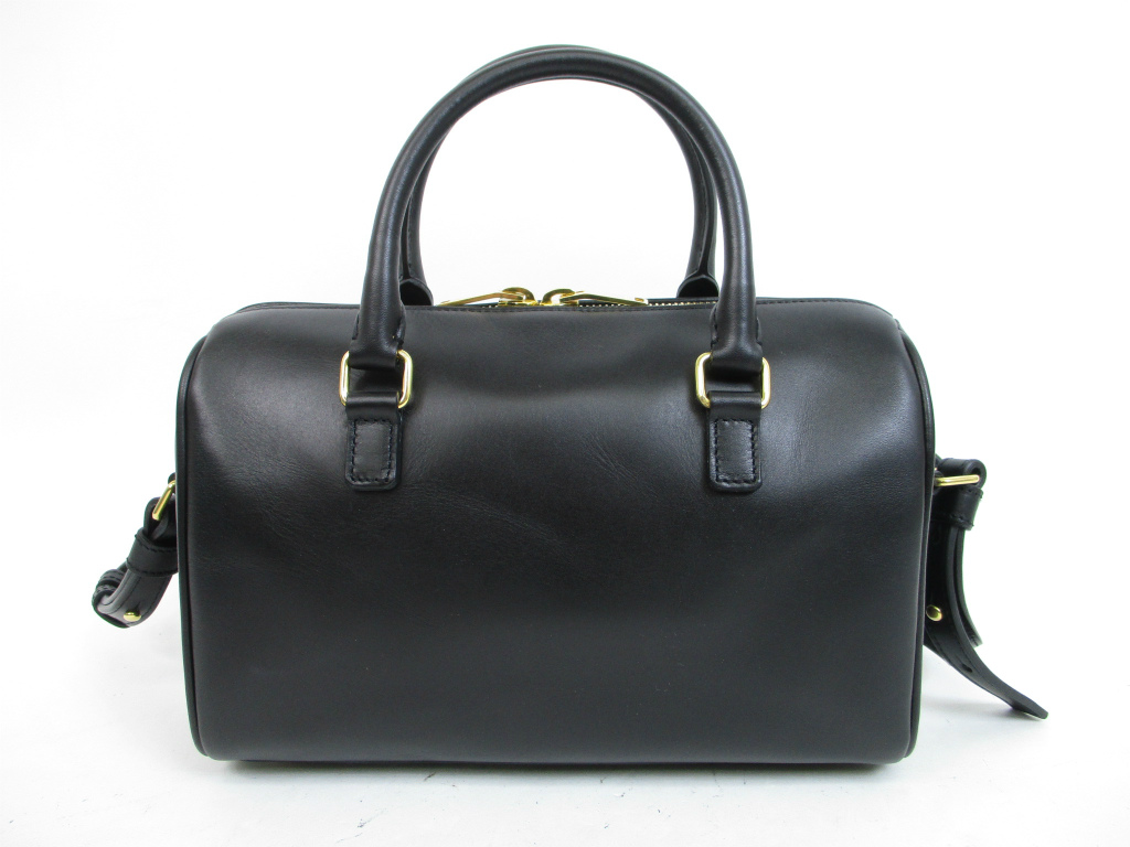 Saint Laurent Paris Leather Black Baby Duffle Bag Hand Bag w/Strap ...