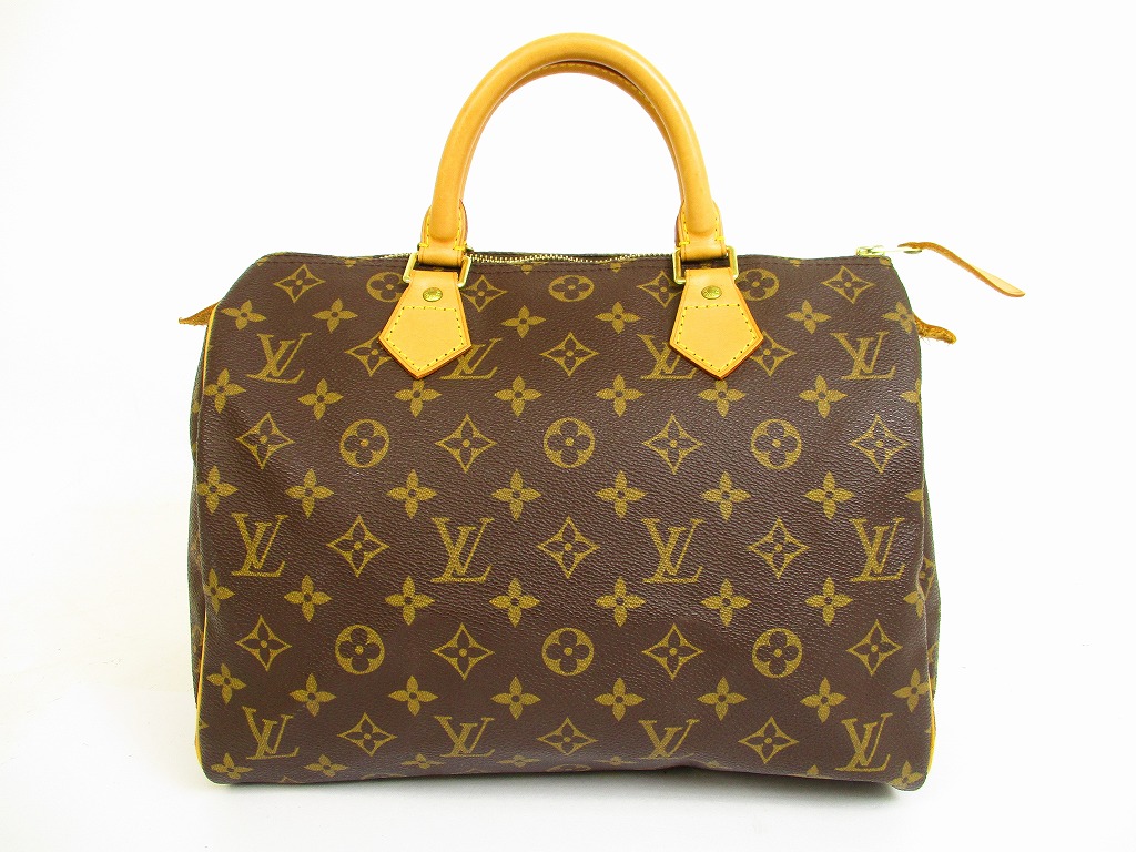 LOUIS VUITTON Monogram Leather Brown Hand Bag Purse Speedy30 #4875 - Authentic Brand Shop TOKYO&#39;s
