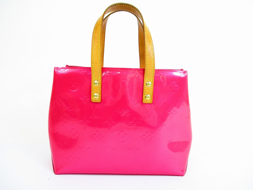 LOUIS VUITTON Vernis Fuchsia Pink Patent Leather Hand Bag Reade PM ...