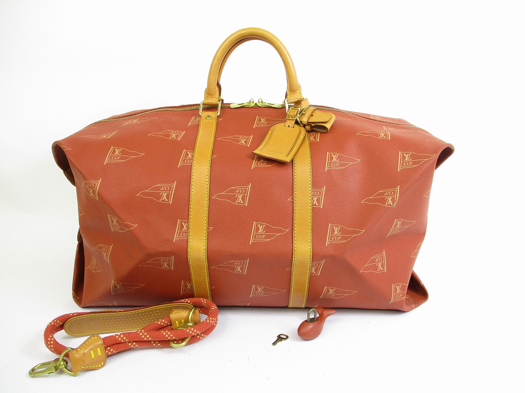 LOUIS VUITTON America&#39;s Cup 95 Leather Red Duffle&Gym Bag Kabul w/Strap #5427 - Authentic Brand ...