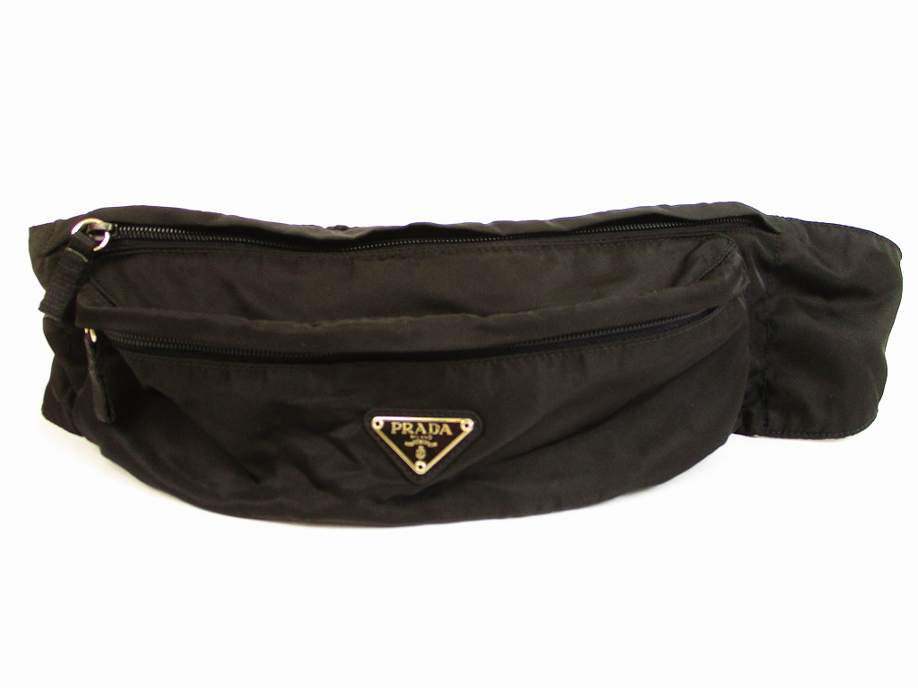 PRADA Nylon Black Fanny&Waist Packs Belt Bag Hip Bag Purse #5778 ...