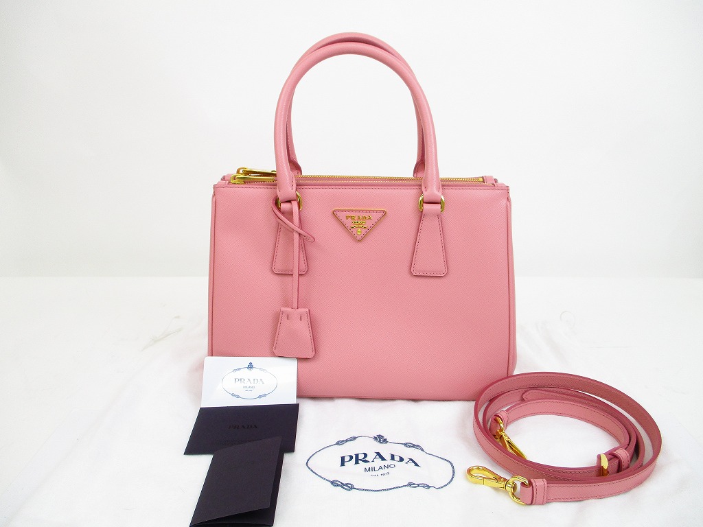 PRADA Saffiano Leather Light Pink Hand Bag Purse w/Strap #6397 - Authentic Brand Shop TOKYO&#39;s