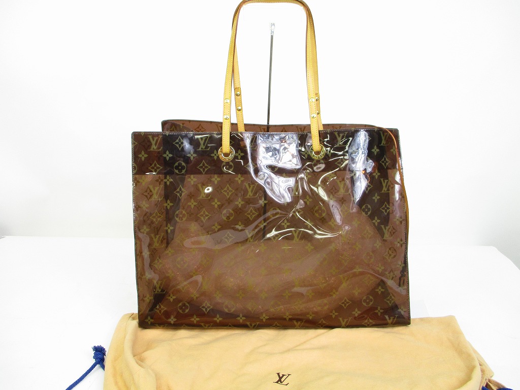 LOUIS VUITTON Monogram Brown Vinyl Tote Bag Travel Bag Cabas Cruise #6479 - Authentic Brand Shop ...