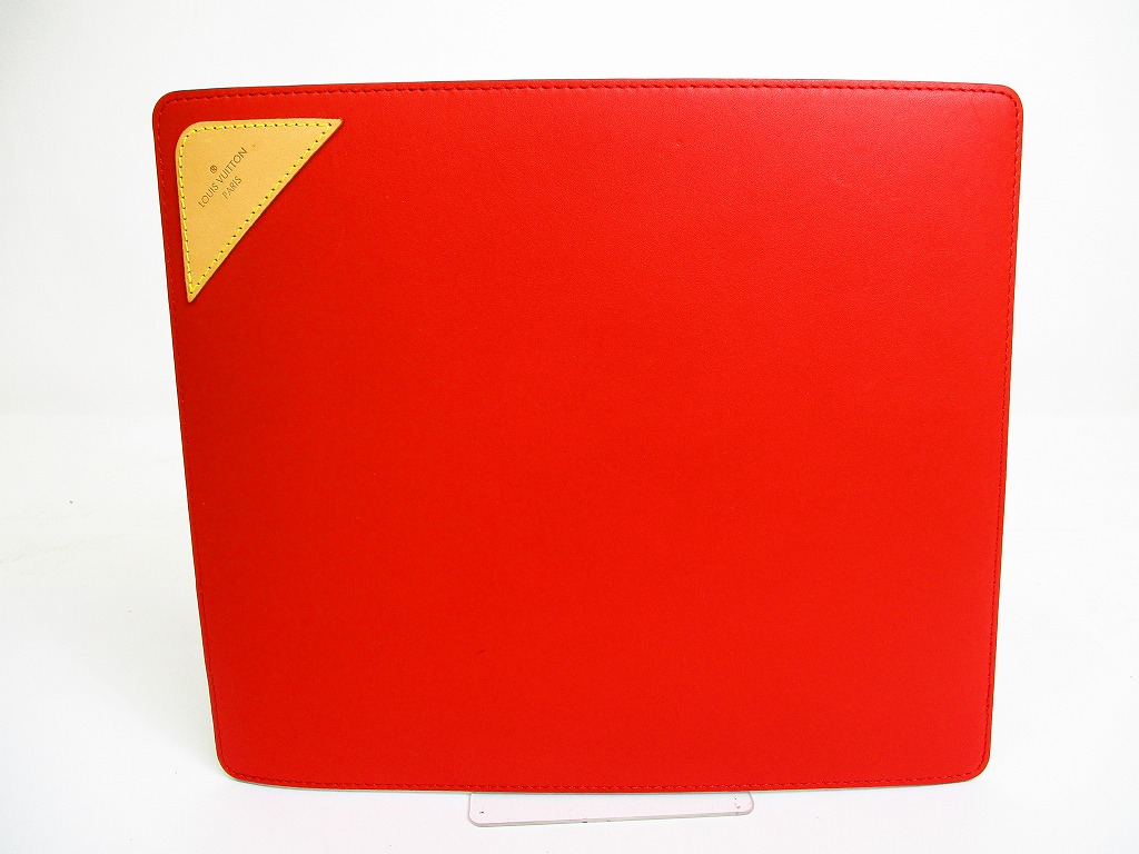 LOUIS VUITTON Monogram Rouge Leather Mouse Pad Desk Blotter Gaston Jr. #7109 - Authentic Brand ...