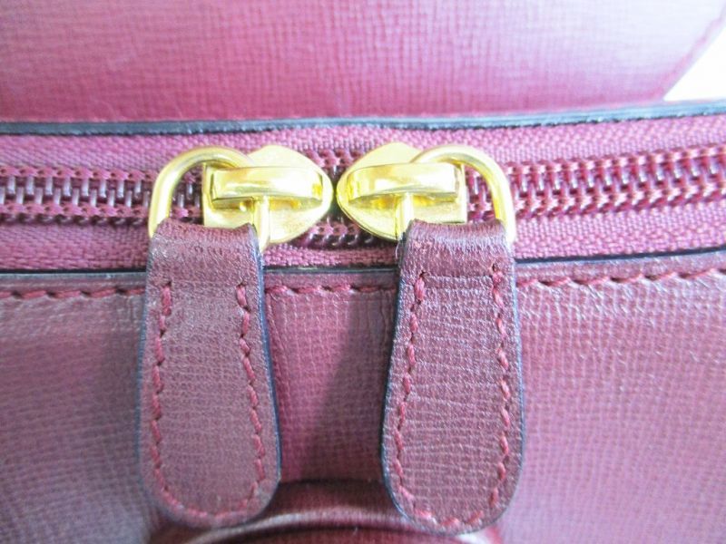 Cartier Must De Cartier Bordeaux Leather Backpack Bag #7427 - Authentic ...
