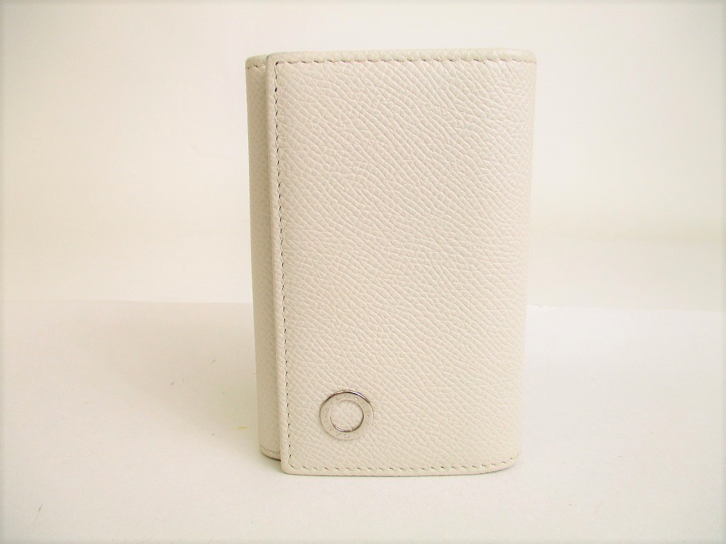 BVLGARI White Gray Leather BVLGARIBVLGARI 6 Pics Key Cases #9126