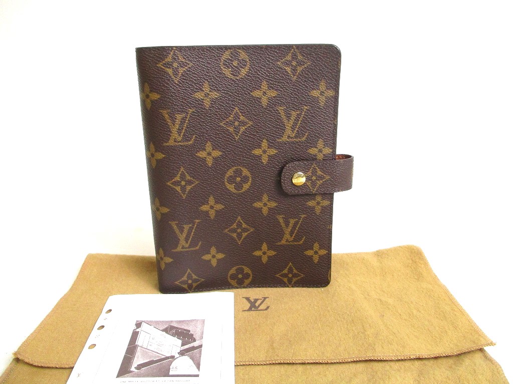 LOUIS VUITTON Monogram Document Holders Medium Ring Agenda Cover #a419