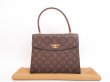 Photo1: LOUIS VUITTON Monogram Leather Brown Hand Bag Purse Malesherbes #4008