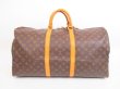 Photo2: LOUIS VUITTON Monogram Leather Brown Gym Bag Keepall 55 Bandouliere #4009