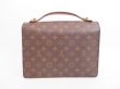 Photo2: LOUIS VUITTON Monogram Leather Brown Hand Bag Monceau With Strap #4011