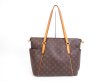 Photo1: LOUIS VUITTON Monogram Leather Brown Tote&Shoppers Bag Totally MM #4019