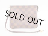 Photo: LOUIS VUITTON Damier Leather Brown Pouch Pochette Truth Makeup #4022