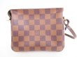 Photo2: LOUIS VUITTON Damier Leather Brown Pouch Pochette Truth Makeup #4022