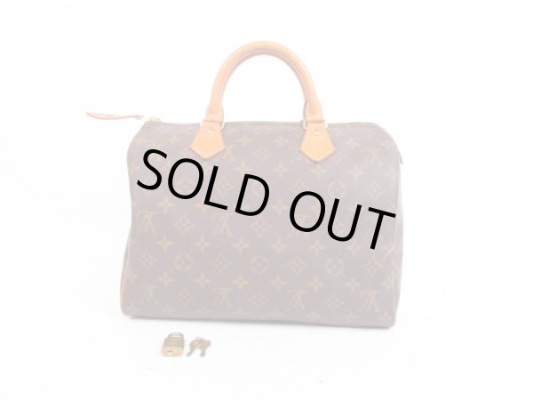 Photo1: LOUIS VUITTON Monogram Leather Brown Hand Bag Purse Speedy30 #4037